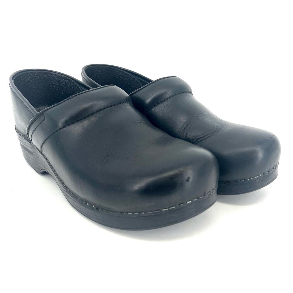 Dansko‎ Women's 10.5 EU41 Black Leather Classic Clogs Comfort Shoes Professional
